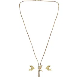 DressBerry Gold-Plated & White Stone Studded Necklace & Earrings image 2