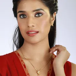 DressBerry Gold-Plated & White Stone Studded Necklace & Earrings image 1