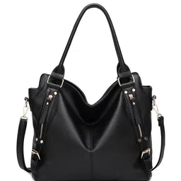 SYGA Colourblocked Leather Structured Hobo Bag with Tasselled image 1