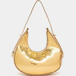 Styli Croc Texture Half Moon Handbag image 3