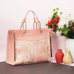 FABBHUE Floral Self Design Structured Handheld Bag-picture-16