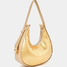 Styli Croc Texture Half Moon Handbag image 4