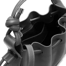 behno New York Leather Structured Satchel with Tasselled image 3
