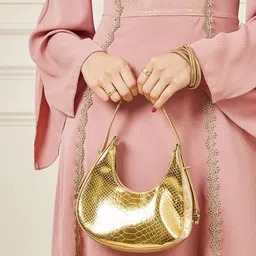 Styli Croc Texture Half Moon Handbag image 1