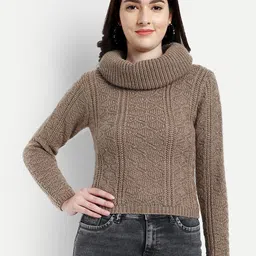 CREATIVE LINE Turtle Neck Self Design Woollen Pullover-picture-11