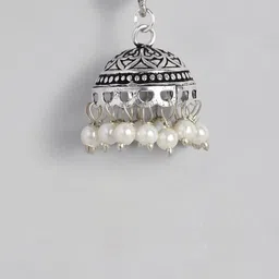 AITIHYA Women Silver-Plated Stones-Studded Oxidised Jewellery Set image 5