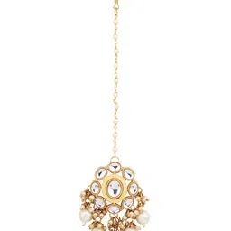 Anvik Gold-Plated Kundan-Studded & Beaded Meenakari Jewellery Set image 5