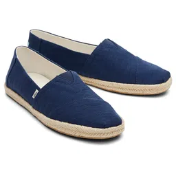 TOMS Men Navy Blue Woven Organic Cotton Alpargata Rope Espadrilles-picture-43