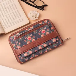 ZOUK Women Mughal Garden Floral Printed Classic Zip Around Wallet image 1