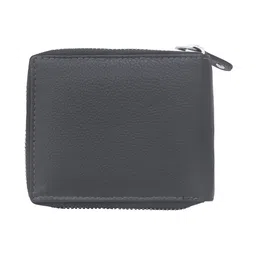 Kara Men Black Solid Leather Zip Around Wallet image 2