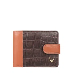 Hidesign Men Brown Croc Skin Textured Two Fold Wallet image 2
