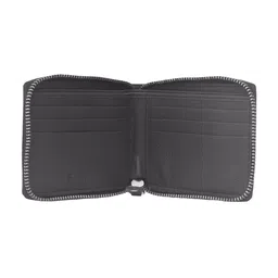 Kara Men Brown Solid Zip Around Leather Wallet image 3