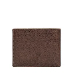 Eske Men Brown Textured Leather Two Fold Wallet image 2