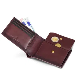 Lapis Bard Men Brown Embroidered Leather Two Fold Wallet image 4