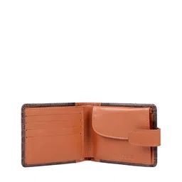 Hidesign Men Brown Croc Skin Textured Two Fold Wallet image 4