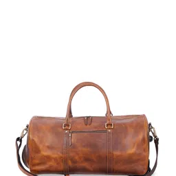 MaheTri Unisex Leather Soft-Sided Duffle Trolley Bag- 44L image 1