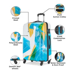 Safari Luma Printed Poly Carbonate Medium Hard Trolley Bag - 65 cm image 5