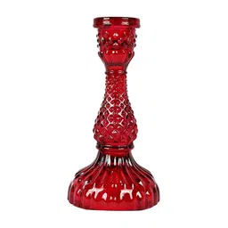 homesake Red Glass Table Tea Light Holders (Pack Of 2) image 4
