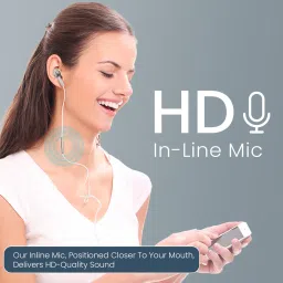 portronics White In Ear Wired Earphone image 2