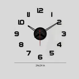 vibecrafts Black MDF Classic Modern Wall Clock image 3