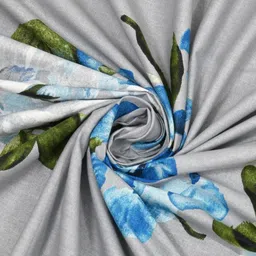 Salona Bichona Blue & White Floral 120 TC Single Bedsheet with 1 Pillow Covers image 5