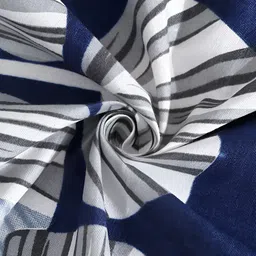 Cortina Navy Blue & White Floral 110 TC Double Queen Bedsheet with 2 Pillow Covers image 5