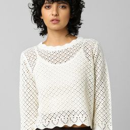 ONLY Women Beige Crop Pullover-picture-36