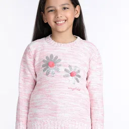 Wingsfield Girls Self Design Acrylic Pullover-picture-16