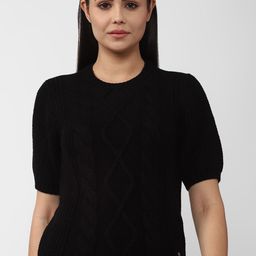 Van Heusen Woman Women Black Cable Knit Pullover-picture-1