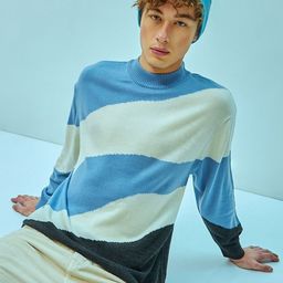 Bewakoof Block Oversized Flat Knit Sweater-picture-20