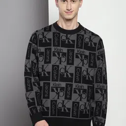 calvin klein jeans Calvin Klein Brand Logo Printed Long Sleeves Wool Pullover Sweater-picture-39