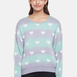 Honey by Pantaloons Women Purple & Off White Printed Pullover-picture-20