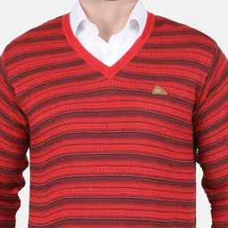 Monte Carlo V-Neck Striped Wool Pullover image 3