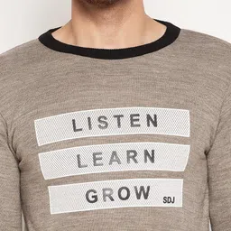 Duke Men Brown & Black Typography Printed Pullover image 2