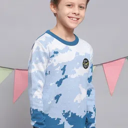 Monte Carlo Boys Abstract Printed Ribbed Pure Cotton Pullover image 3