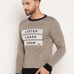 Duke Men Brown & Black Typography Printed Pullover image 5