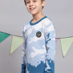 Monte Carlo Boys Abstract Printed Ribbed Pure Cotton Pullover image 4