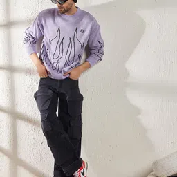 FUGAZEE Graphic Printed Acrylic Oversized Pullover image 5