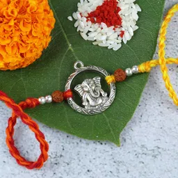 Asthetika Men Lord Ganesha Charm Rakhi-picture-40
