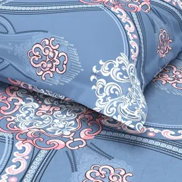 kopa BIANCA Sterling Blue & White Ethnic Motifs 152 TC 2 Single Bedsheet With 2 Pillow Covers image 5