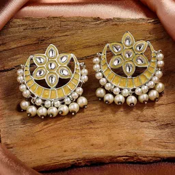 Estele Rhodium Plated Chandbalis Earrings-picture-38