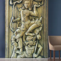 999Store Gold-Toned Fighting Statue Mural Self-Adhesive Wallpaper-picture-35