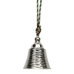 Hind Decor Silver-Toned Hanging Metallic Christmas Bell Festive Decor-image-16