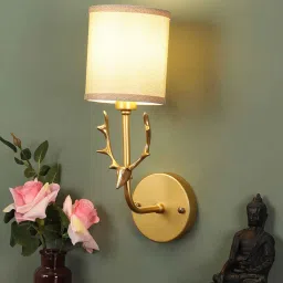 eliante by jainsons lights Mountwill Metal Novelty Wall Light (Gold) image 1