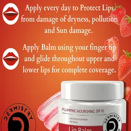 Vigini Dermistry Strawberry Tinted Glossy Plumper Lip Balm SPF 10 - 15ml - Red image 3