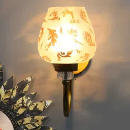 shree kala home decor Elegant Vintage Wall Light with Floral Design Glass-picture-24