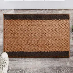saral home Beige Geometric Poly Propylene 24 x 16 Inches Anti Skid Door Mats (Set of 2)-picture-21