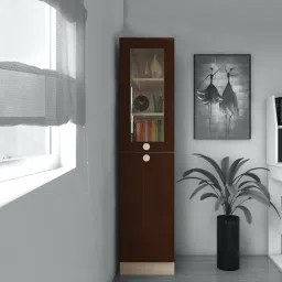 adona Petite Book Case Cum Storage Cabinet In Coffee Walnut Finish image 1