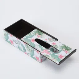 clasicraft Brown Green Leaf Print MDF Tissue Holder image 5