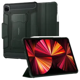 Spigen Rugged Armor Pro Polyurethane Leather, TPU Flip Cover for Apple iPad Pro (Built-in Kickstand, Military Green)-picture-14